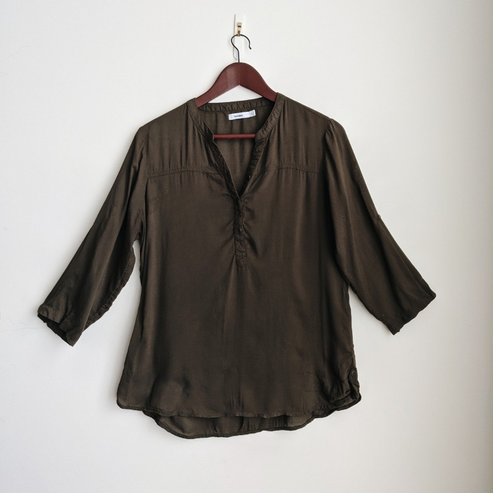 3 for 30 Dark green brown blouse